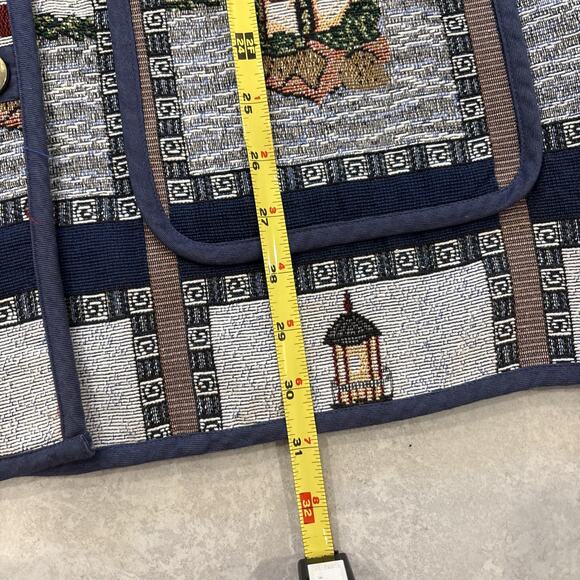 Blair Jacket Womens Sz L Nautical Lighthouse Tapestry Anchor Buttons Chore 90s - Picture 8 of 8